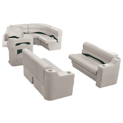 Toonmate Premium Pontoon Furniture Rear Entry Wraparound Package, Platinum/Green